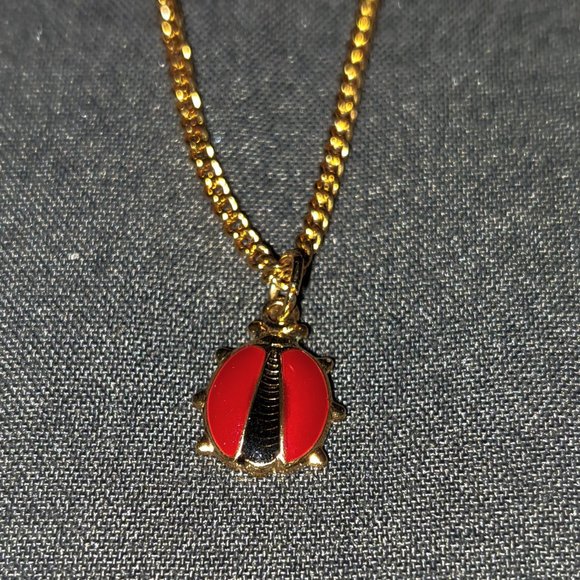 Vintage Child's Lady Bug Necklace - Like New Rare Find - Picture 1 of 2